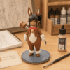 Hand-painted custom gaming figurine during the finishing process