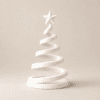 Weißer Spiral Weihnachtsbaum mit Stern als minimalistische Weihnachtsdeko