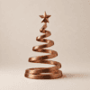 Kupferfarbener Spiral Weihnachtsbaum mit Stern als elegante Weihnachtsdeko