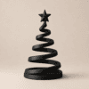 Schwarzer Spiral Weihnachtsbaum mit Stern als moderne Weihnachtsdeko