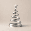Silberner Spiral Weihnachtsbaum mit Stern als moderne Weihnachtsdeko