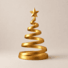 Goldener Spiral Weihnachtsbaum mit Stern als elegante Weihnachtsdeko