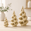 set-champagne.webp Moderner Deko Baum als 3er-Set in Champagne mit 9, 13 und 18 cm