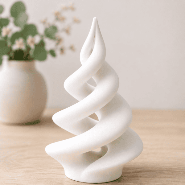Minimalistischer Deko Baum aus PLA in Weiß
