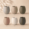 Ei-Vase in Hellgrau, Sand, Olive, Rosa, Weiß und Dunkelgrau