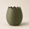 3D-gedruckte Ei-Vase in Olive mit gezacktem Rand