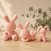 Modernes Osterhasen Set H1 H2 H3 in Rosa Matt aus PLA
