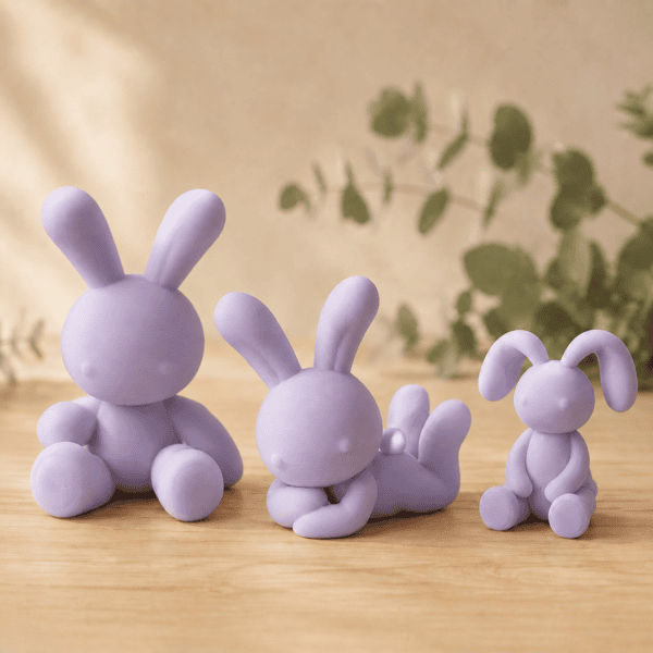 Minimalistische Osterhasen in Lavendel Matt