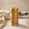 Personalisierte Geldgeschenkbox zur Konfirmation mit Blumenmuster in Gold
