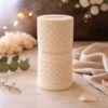 Personalisierte Geldgeschenkbox zur Konfirmation im Rautendesign in Weiß