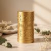 Personalisierte Geldgeschenkbox zur Konfirmation mit Zickzackmuster in Gold